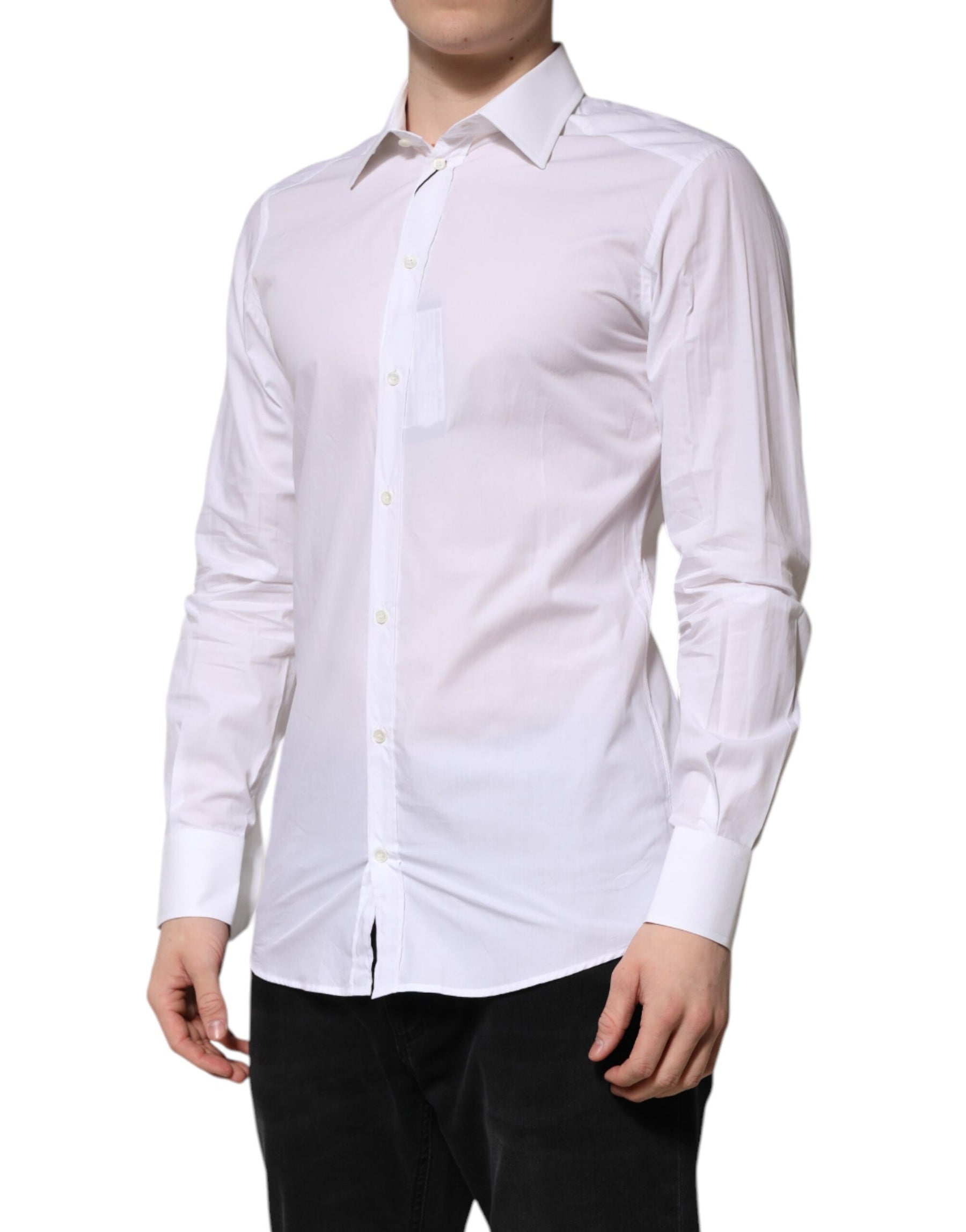 Dolce & Gabbana White GOLD Long Sleeves Dress Formal Shirt | Regal Royce