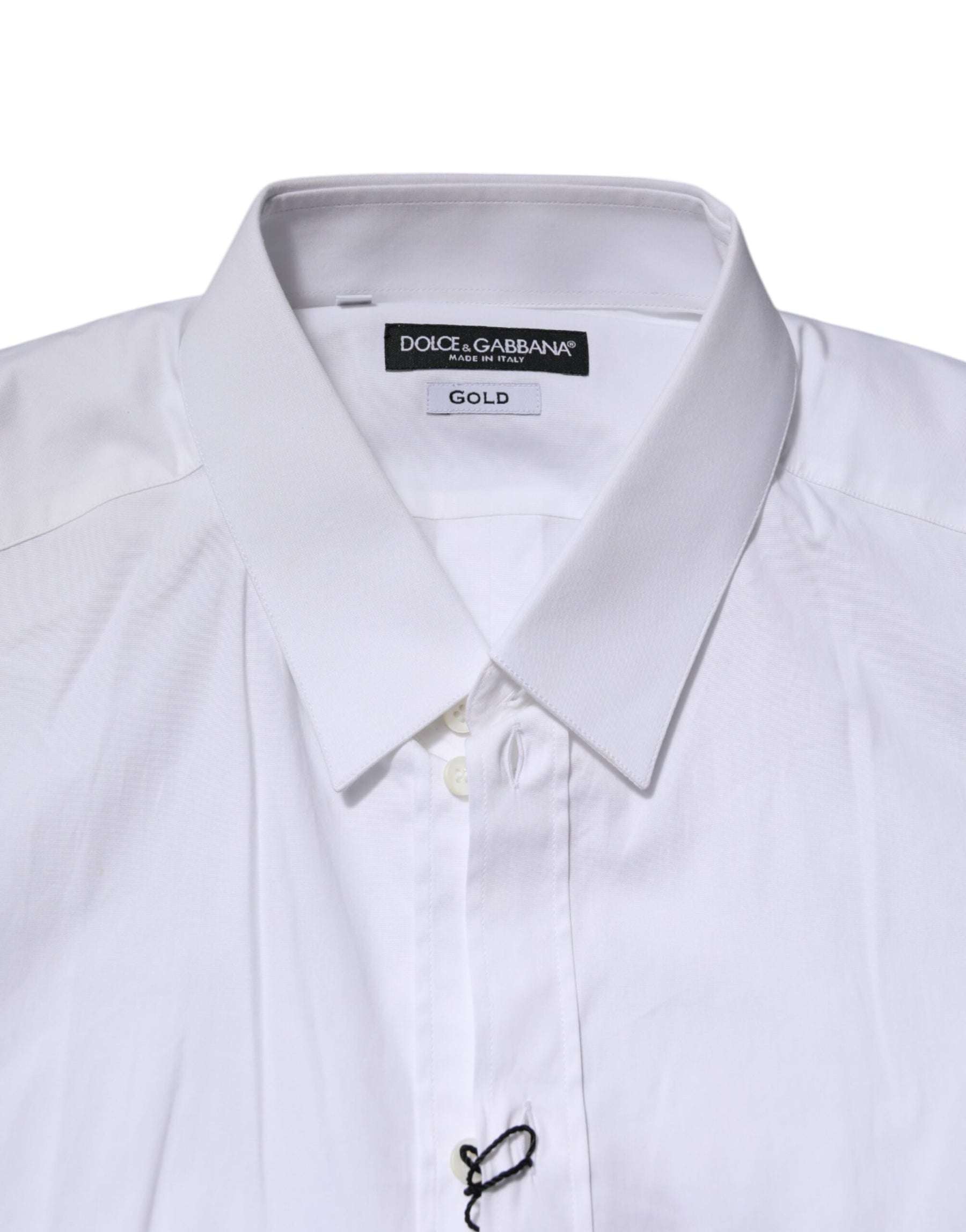 Dolce & Gabbana White GOLD Long Sleeve Dress Formal Shirt | Regal Royce