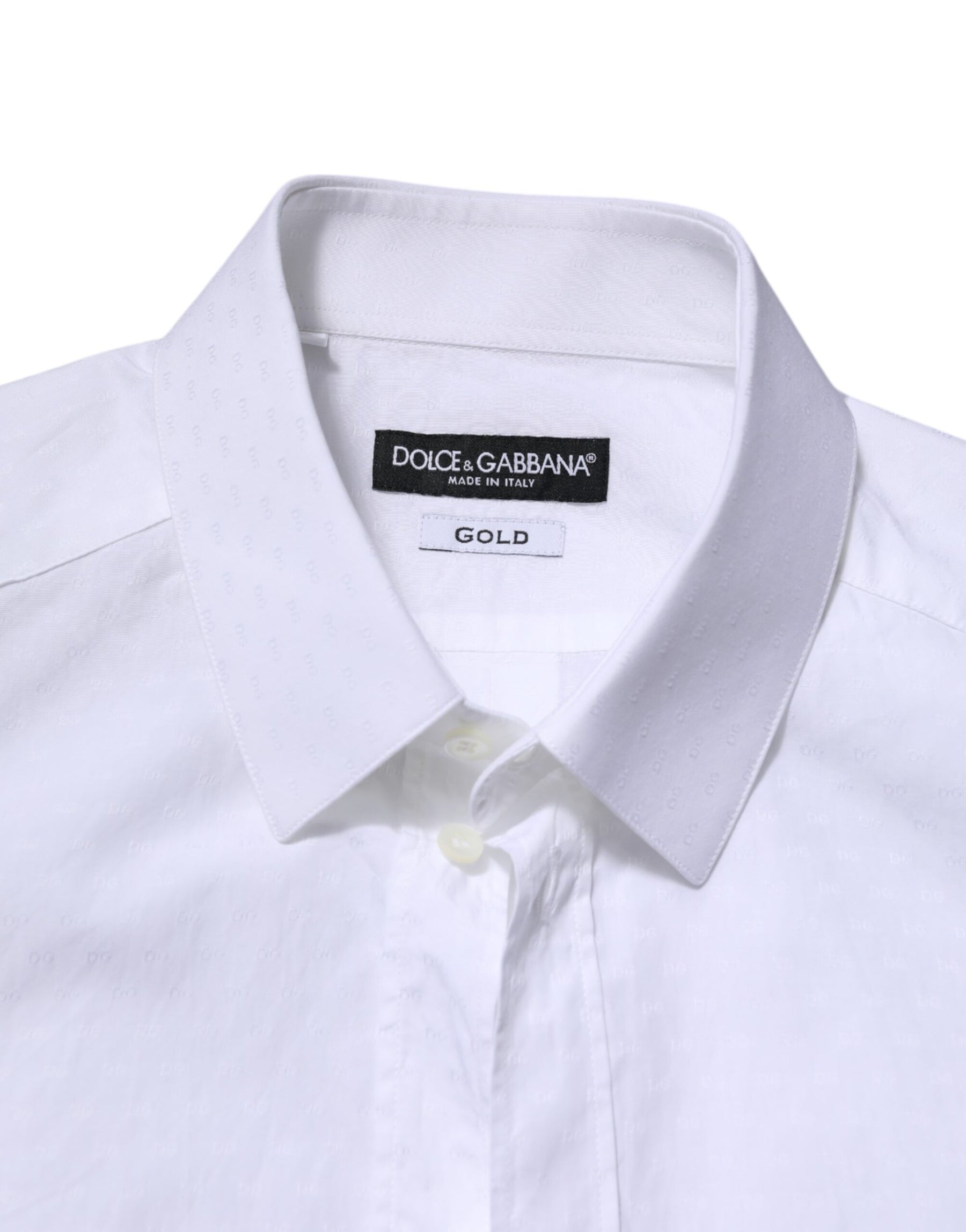 Dolce & Gabbana White GOLD Long Sleeve Dress Men Formal Shirt | Regal Royce