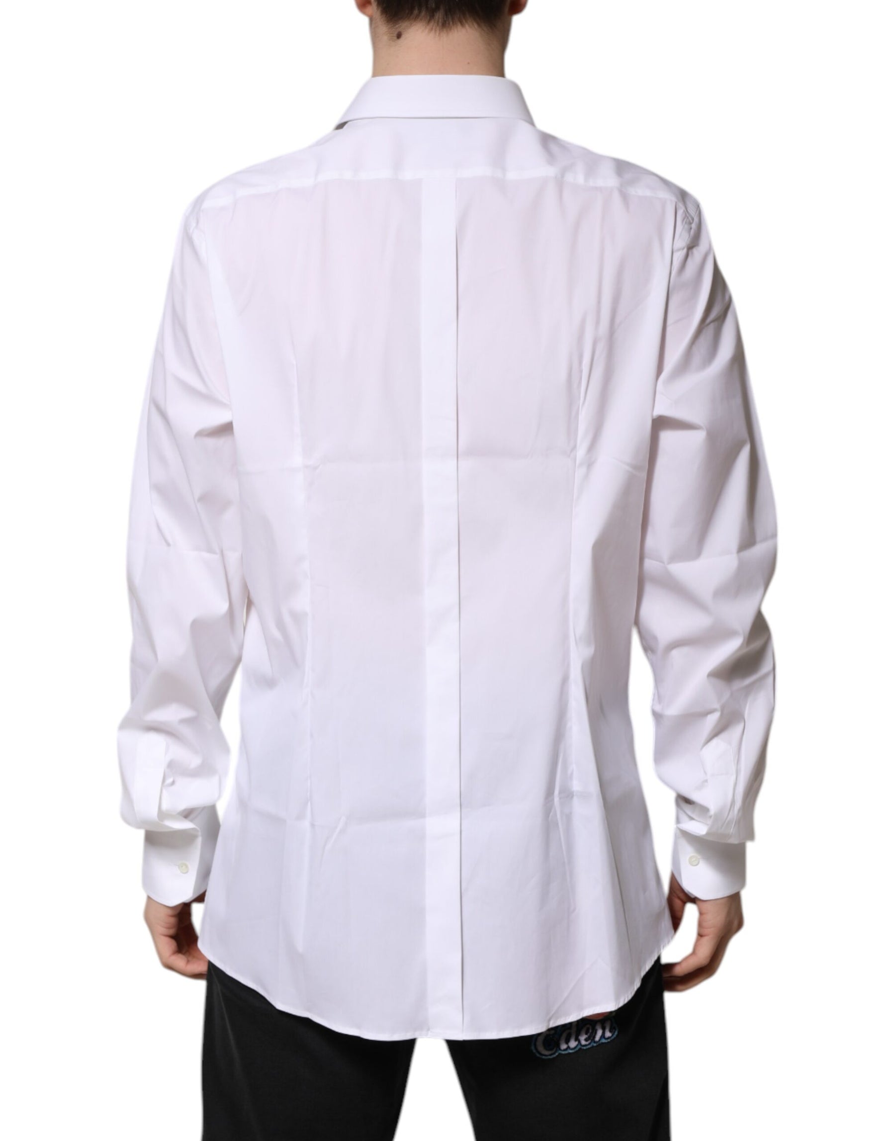 Dolce & Gabbana White GOLD Long Sleeve Dress Men Formal Shirt | Regal Royce