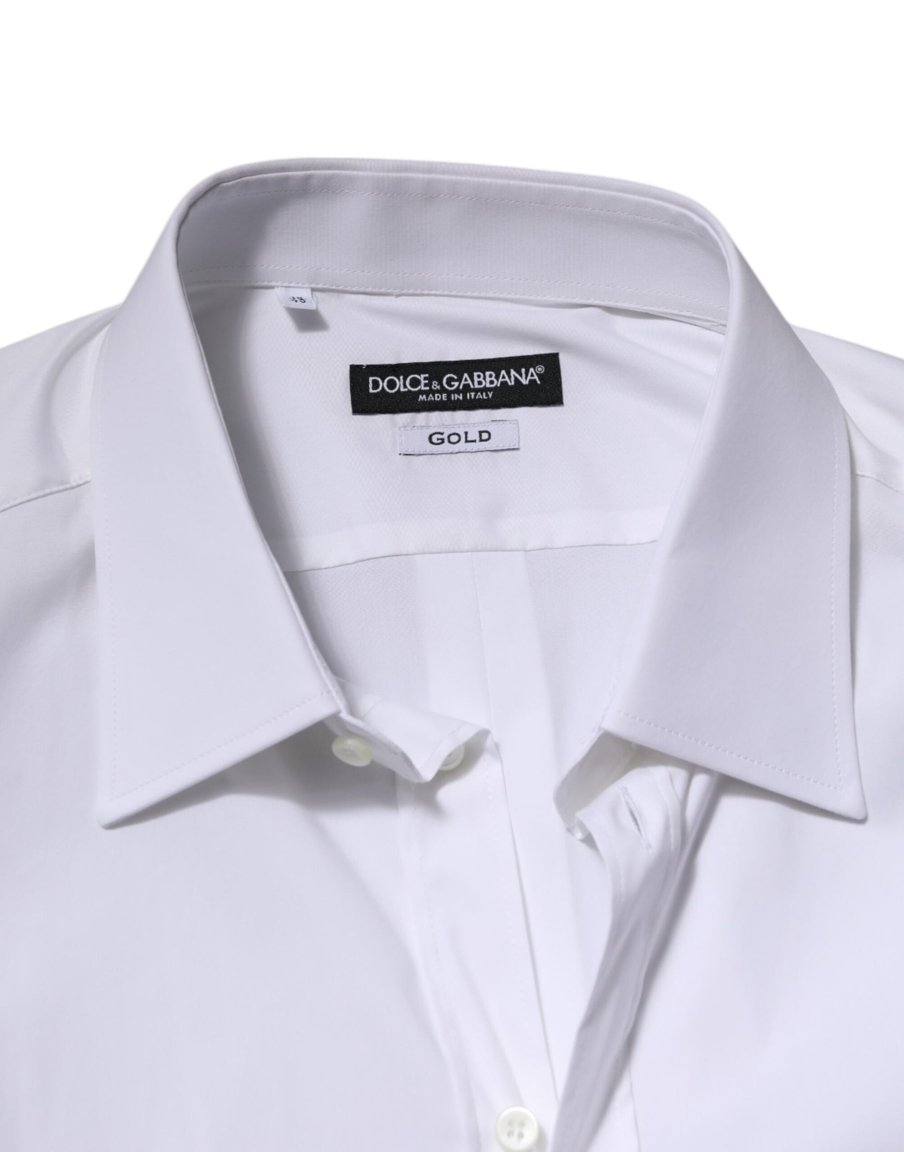 Dolce & Gabbana White GOLD Long Sleeve Dress Men Formal Shirt | Regal Royce