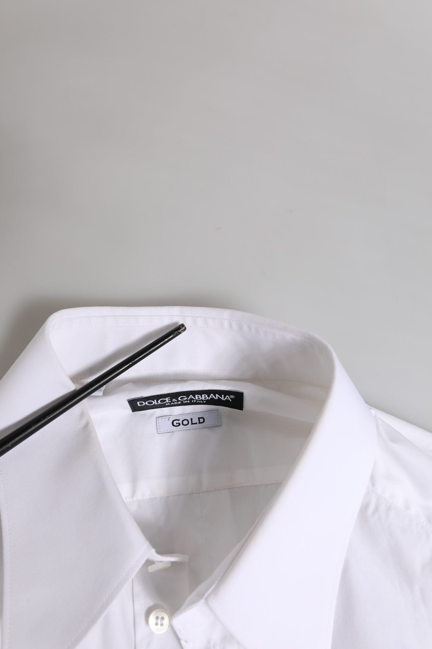Dolce & Gabbana White GOLD Long Sleeve Dress Men Formal Shirt | Regal Royce