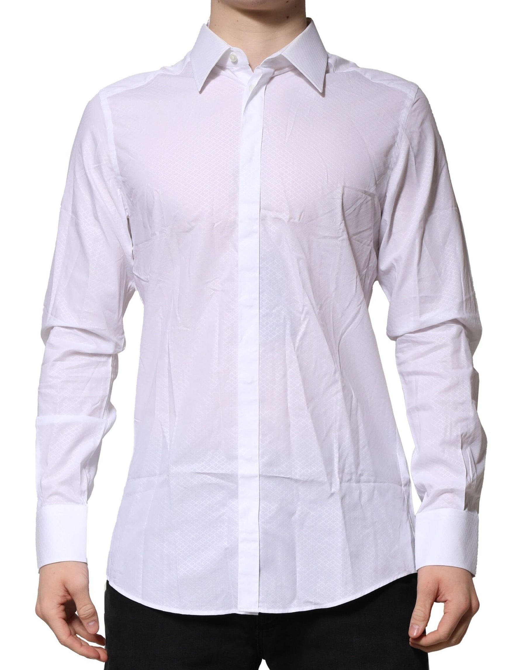 Dolce & Gabbana White MARTINI Cotton Men Dress Formal Shirt | Regal Royce