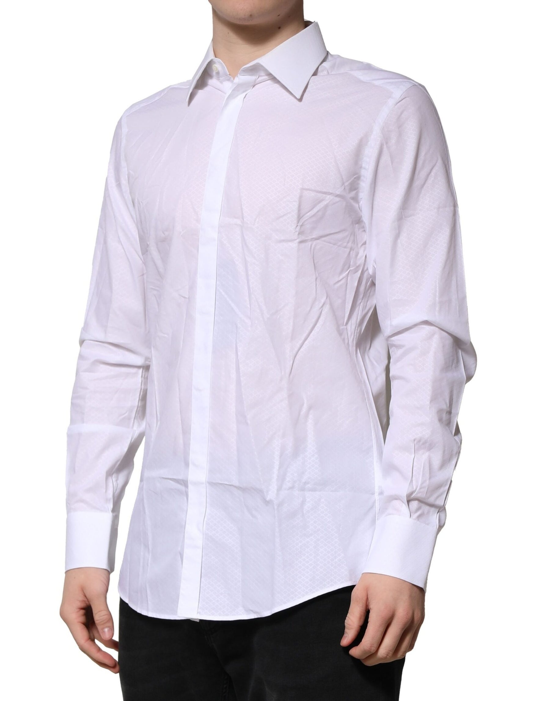Dolce & Gabbana White MARTINI Cotton Men Dress Formal Shirt | Regal Royce