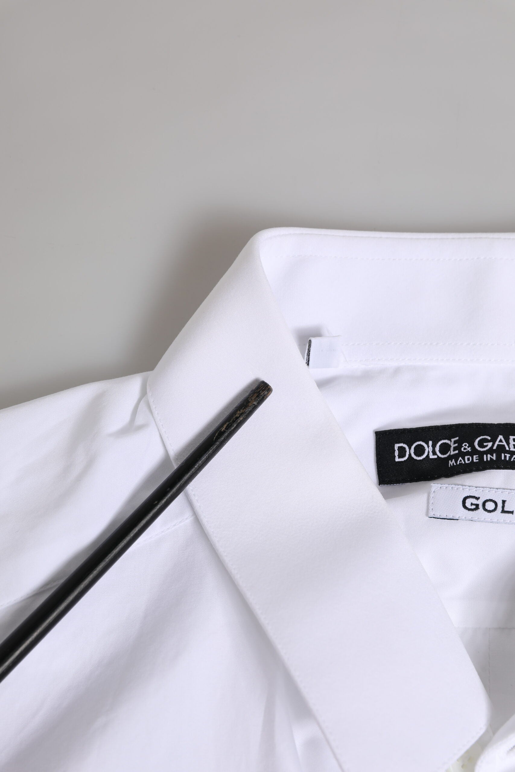 Dolce & Gabbana White GOLD Cotton Long Sleeves Men Formal Shirt | Regal Royce