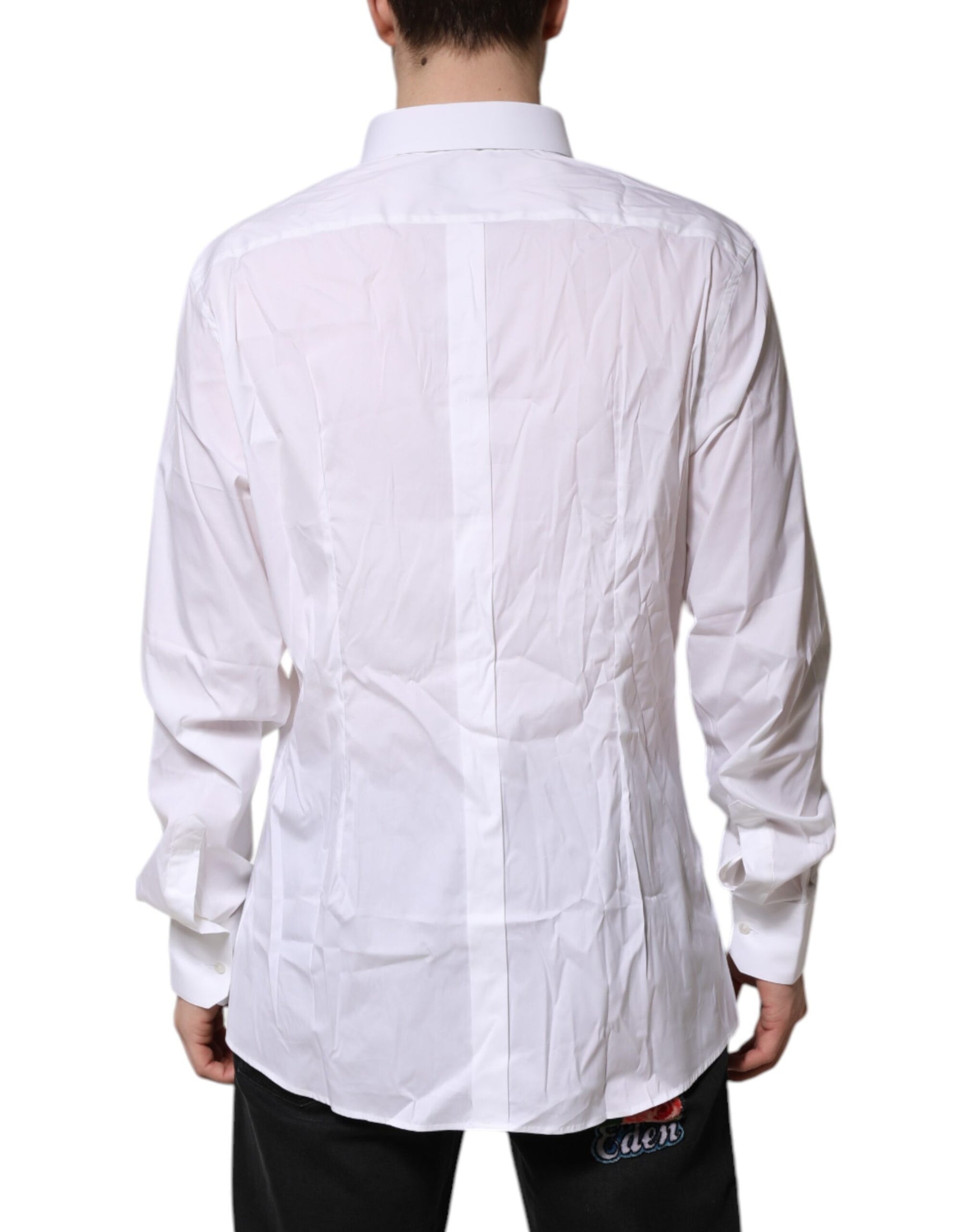 Dolce & Gabbana White GOLD Cotton Men Dress Formal Shirt | Regal Royce