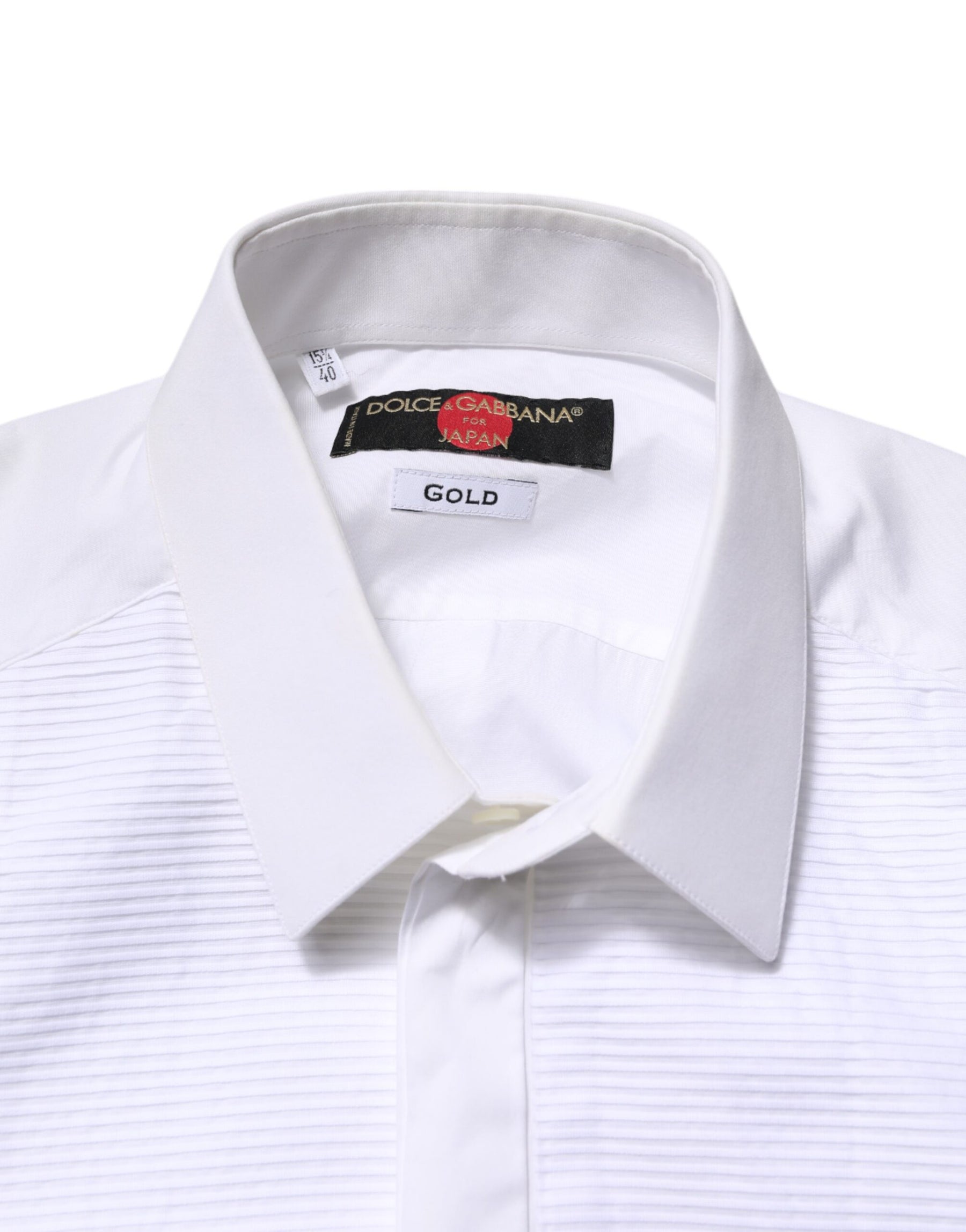 Dolce & Gabbana White GOLD Cotton Bib Dress Formal Shirt | Regal Royce