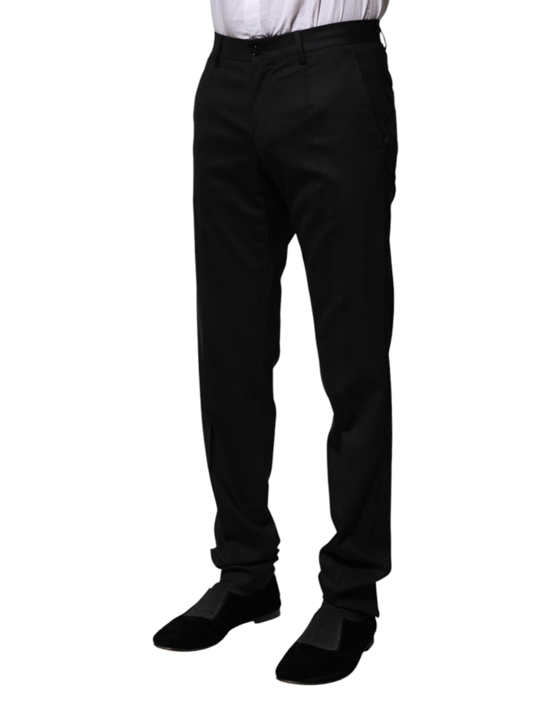 Dolce & Gabbana Black Wool Formal Dress Pants | Regal Royce