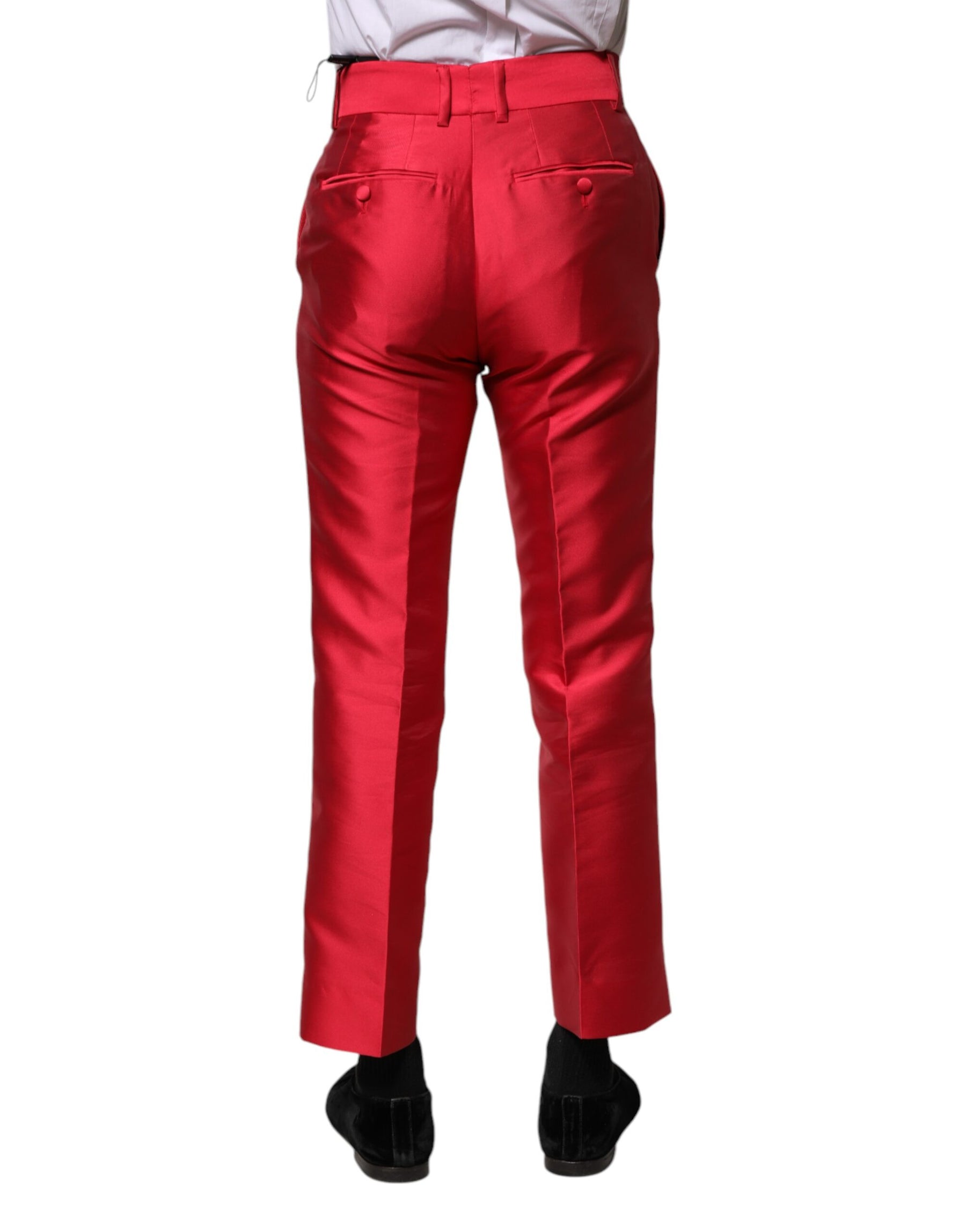 Dolce & Gabbana Red Polyester Cropped Dress Pants | Regal Royce