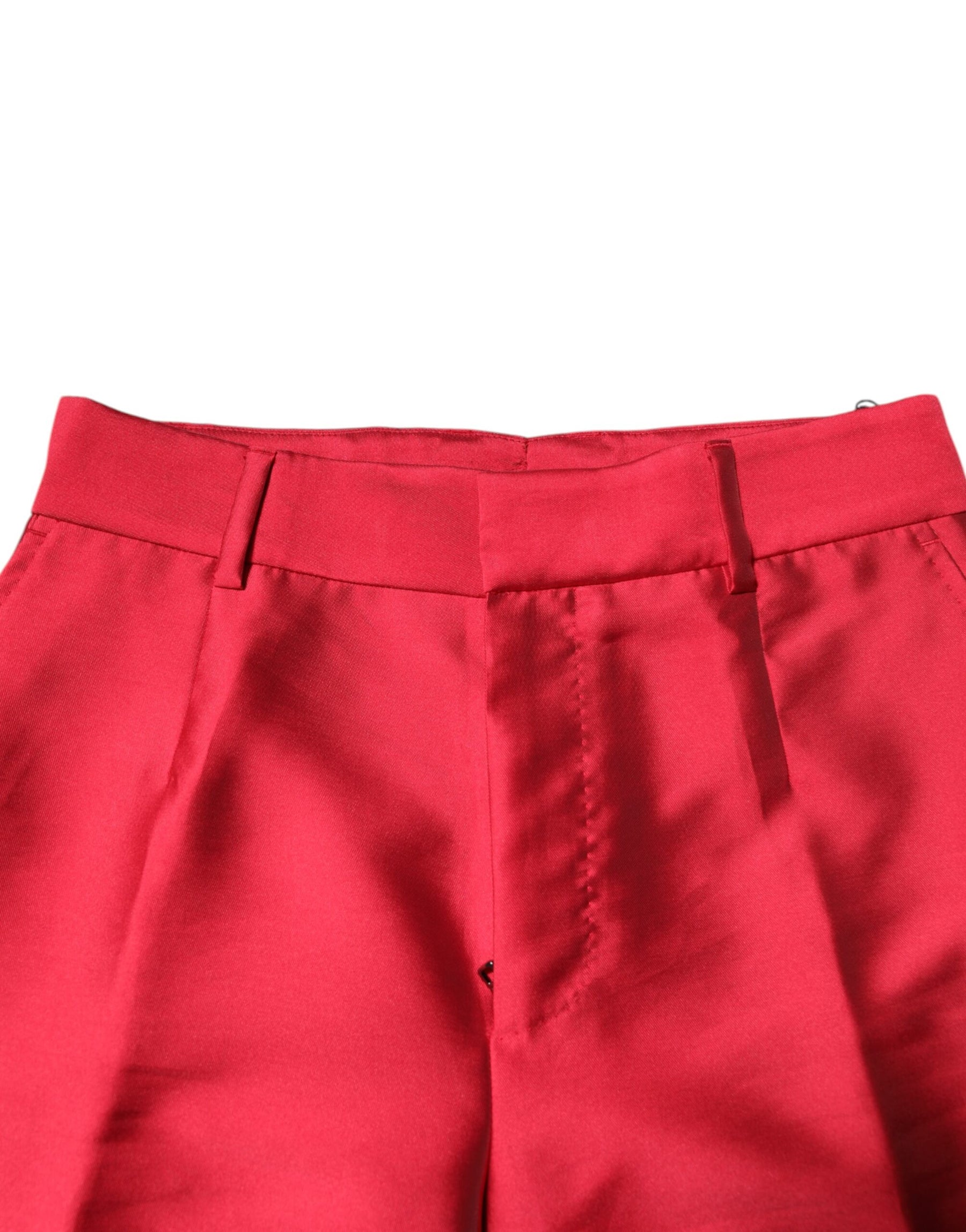 Dolce & Gabbana Red Polyester Cropped Dress Pants | Regal Royce