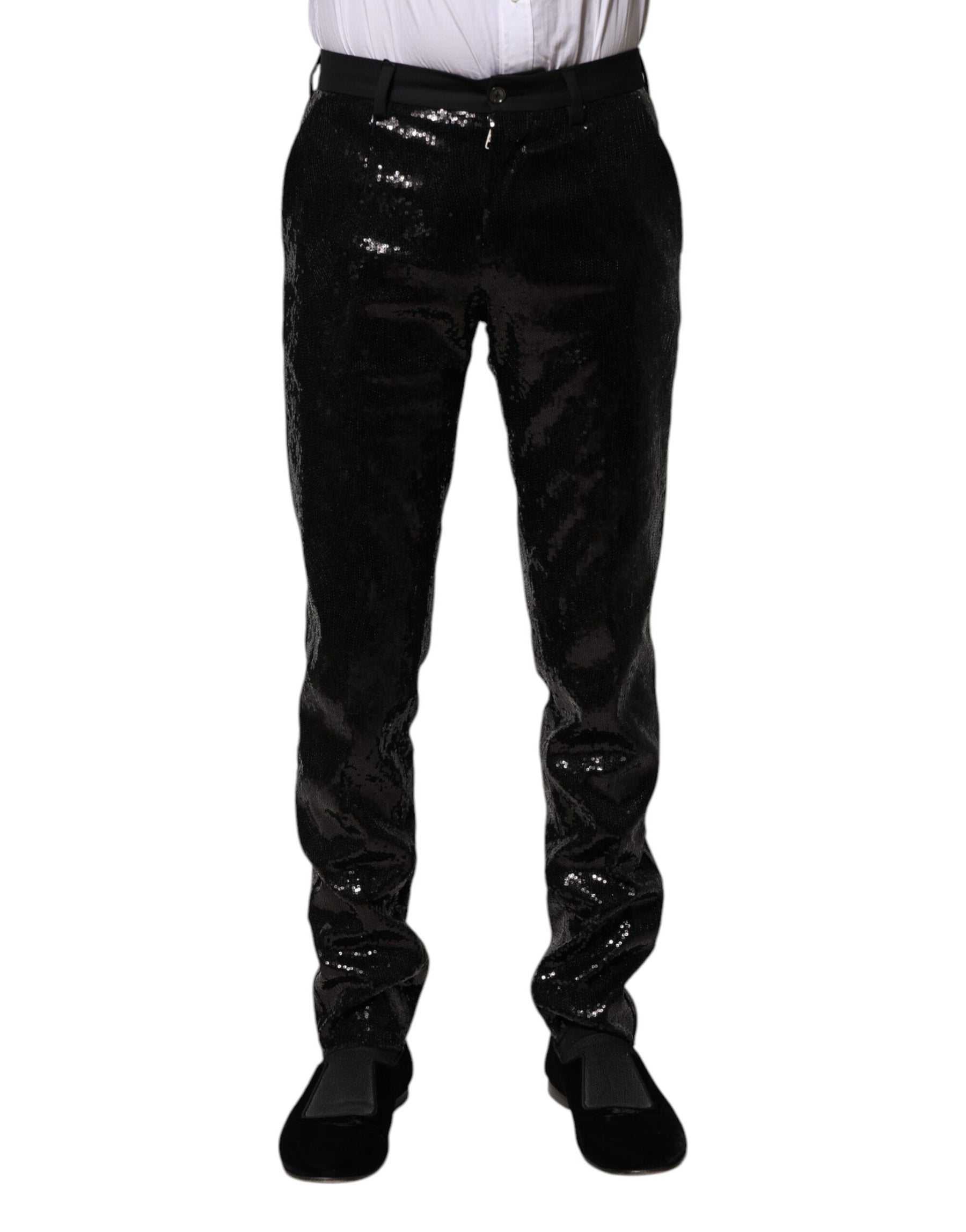 Dolce & Gabbana Black Sequined Embellishment Pants | Regal Royce