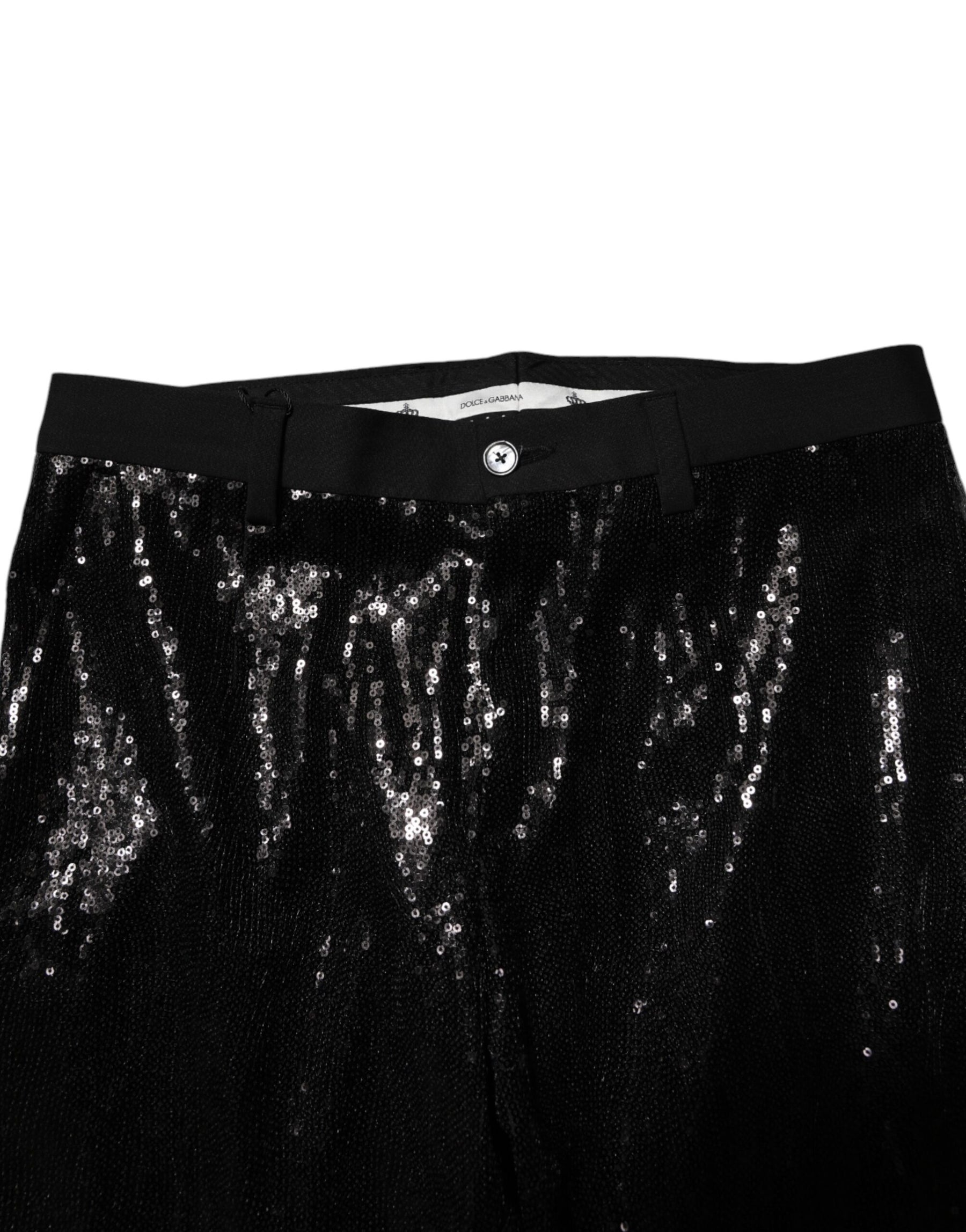 Dolce & Gabbana Black Sequined Embellishment Pants | Regal Royce
