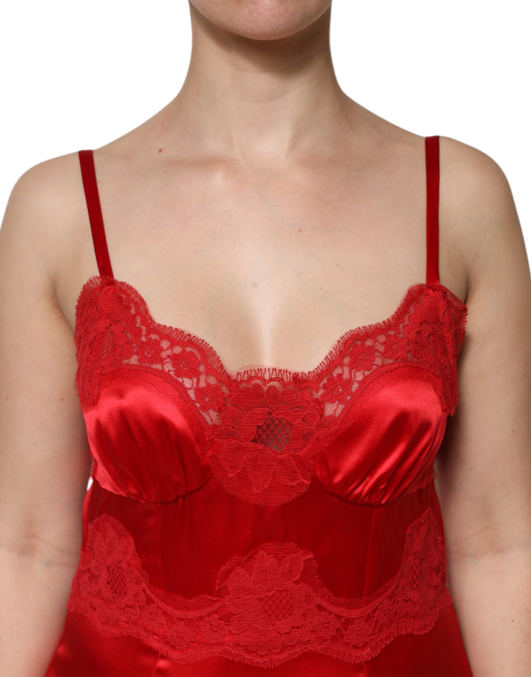 Dolce & Gabbana Red Silk Sleeveless Maxi Long Dress | Regal Royce