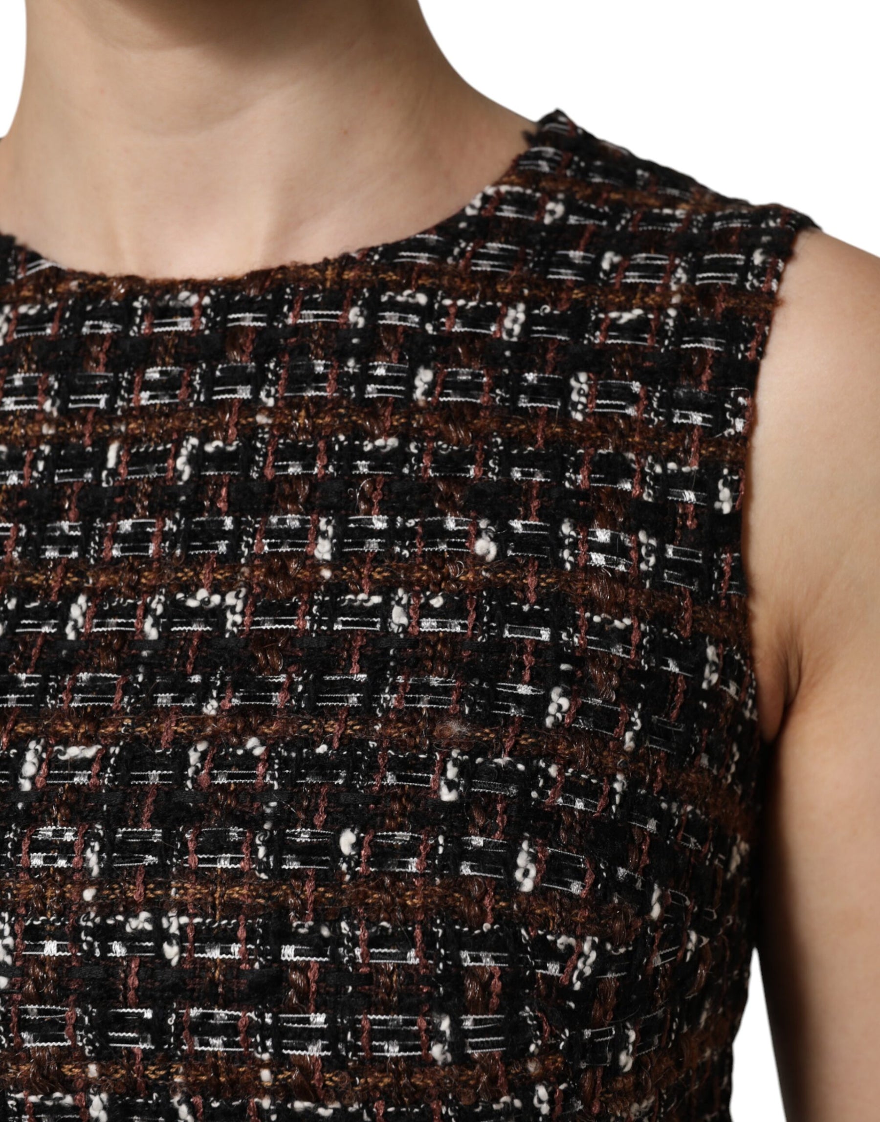 Dolce & Gabbana Multicolor Sleeveless Mini Tweed A-line Dress | Regal Royce