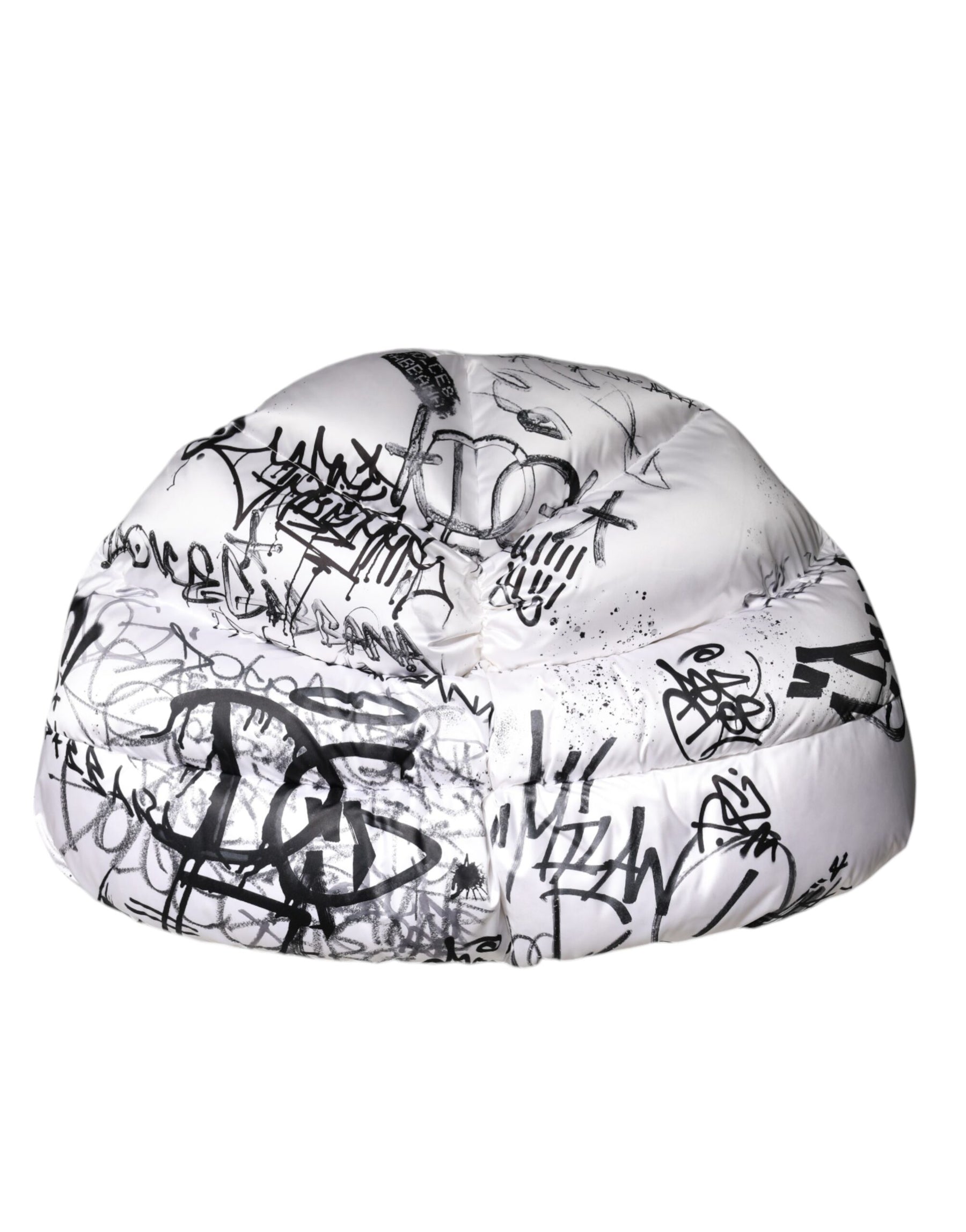 Dolce & Gabbana White Polyester Printed Hood Quilted Hat | Regal Royce