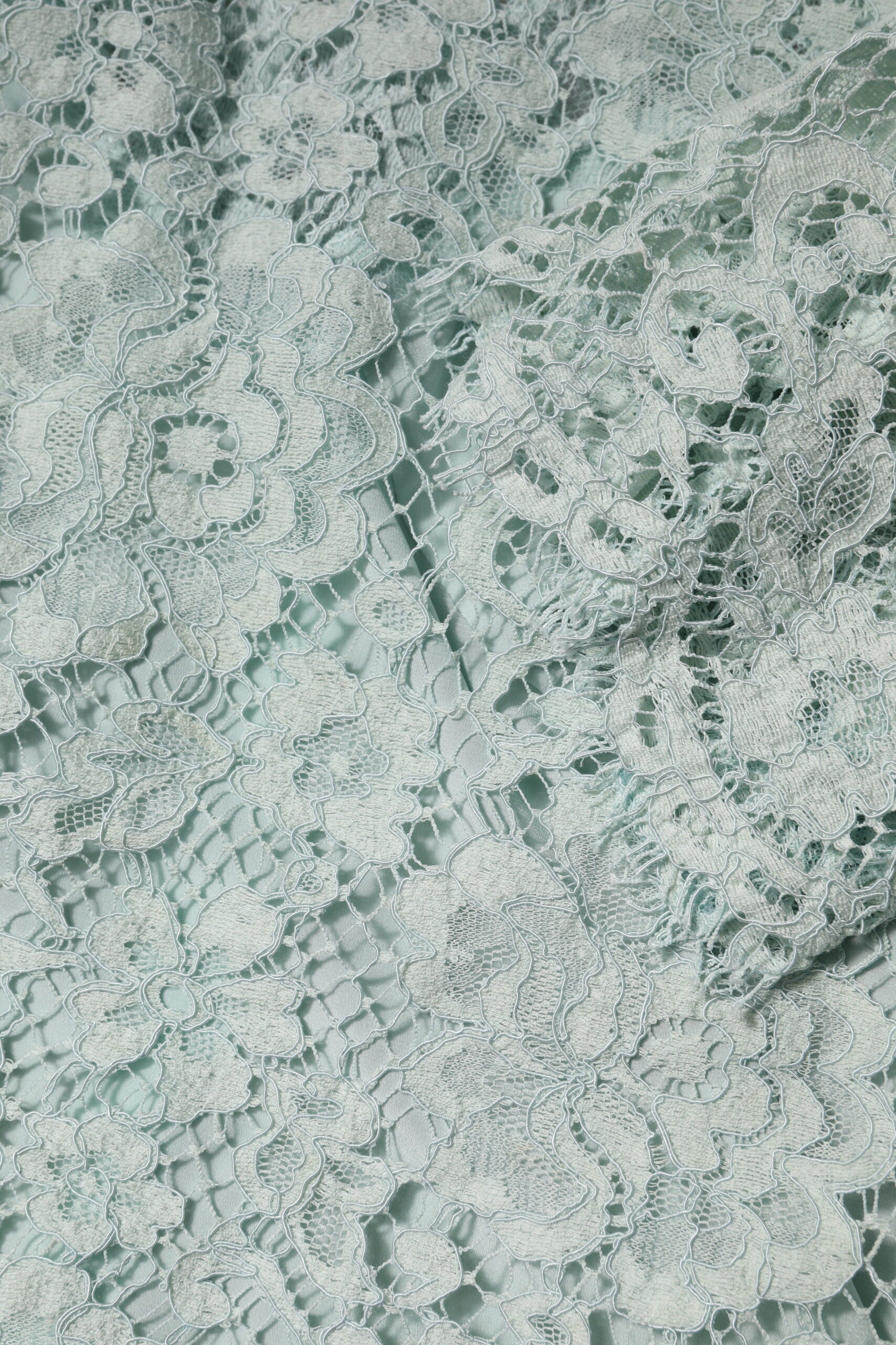 Dolce & Gabbana Mint Green Floral Lace Cotton Blouse Top | Regal Royce