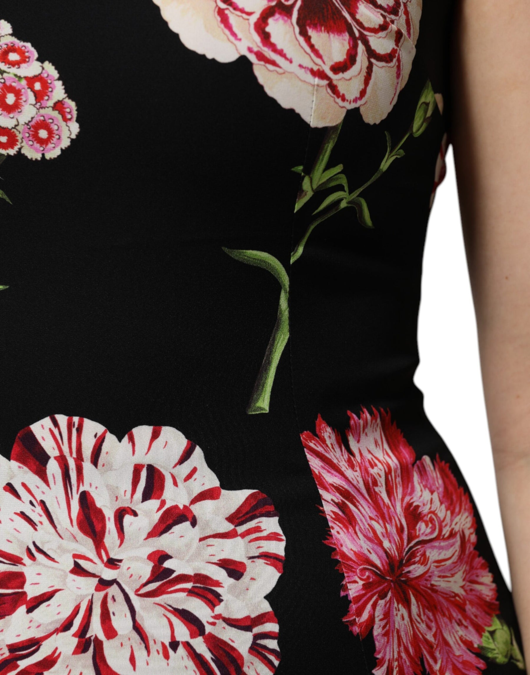 Dolce & Gabbana Black Floral Print Sleeveless Tank Blouse Top | Regal Royce