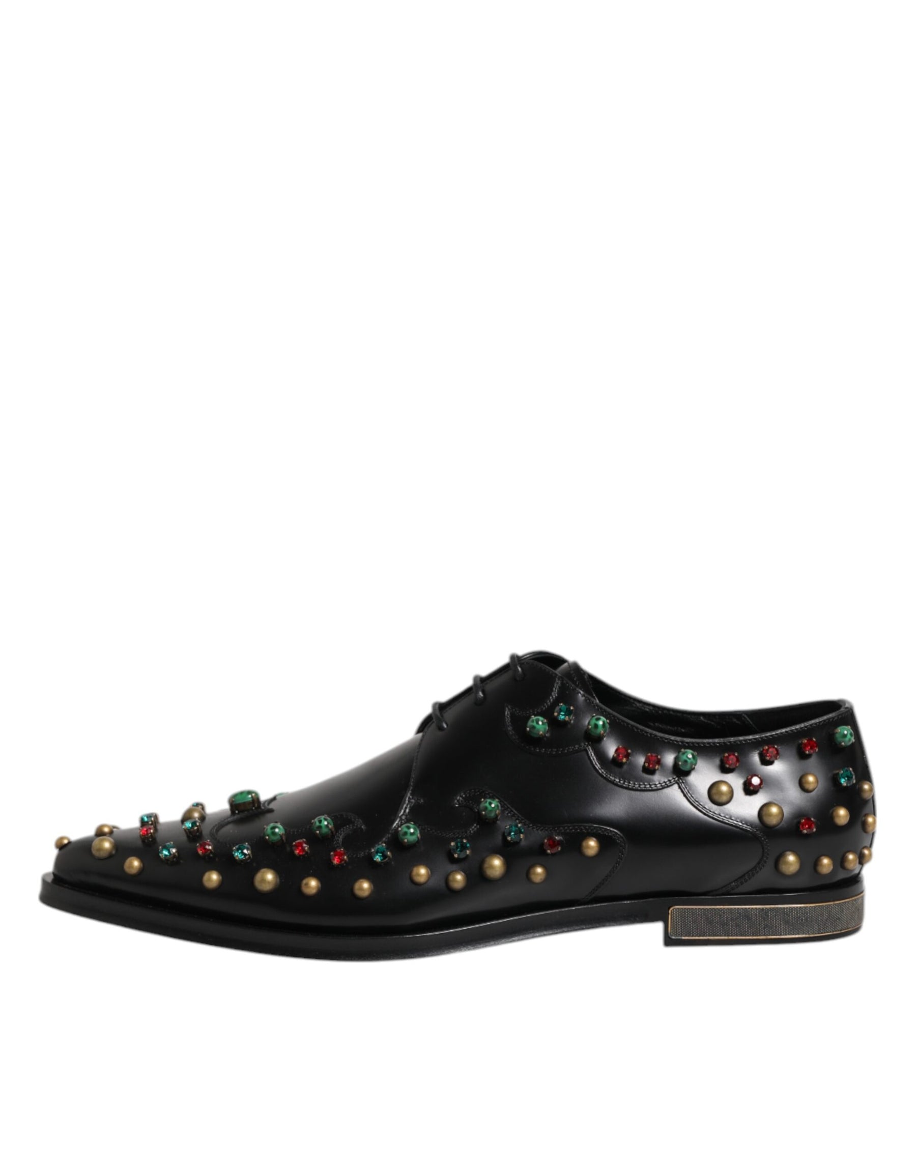 Dolce & Gabbana Black Leather Derby Dress Studded Shoes | Regal Royce