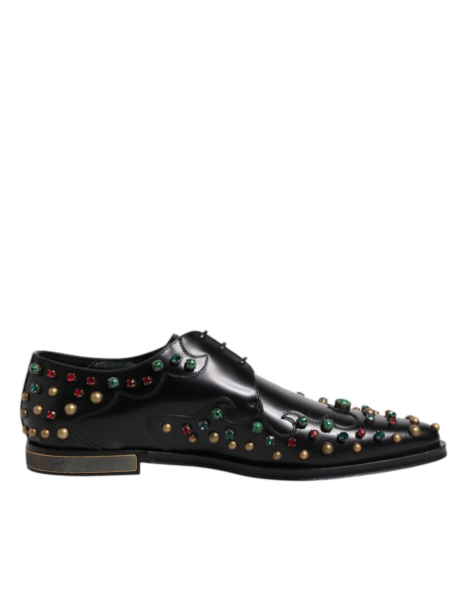 Dolce & Gabbana Black Leather Derby Dress Studded Shoes | Regal Royce