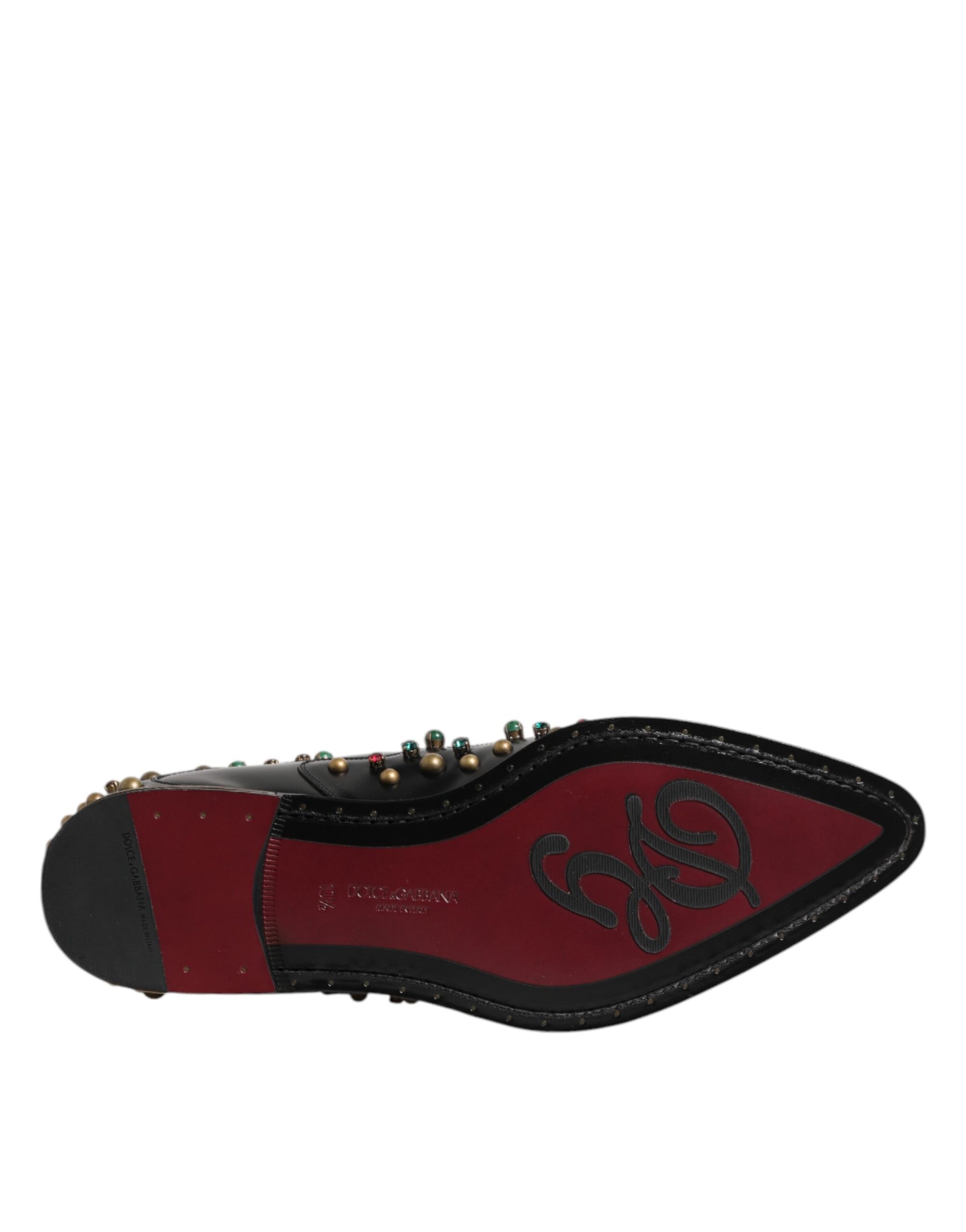 Dolce & Gabbana Black Leather Derby Dress Studded Shoes | Regal Royce