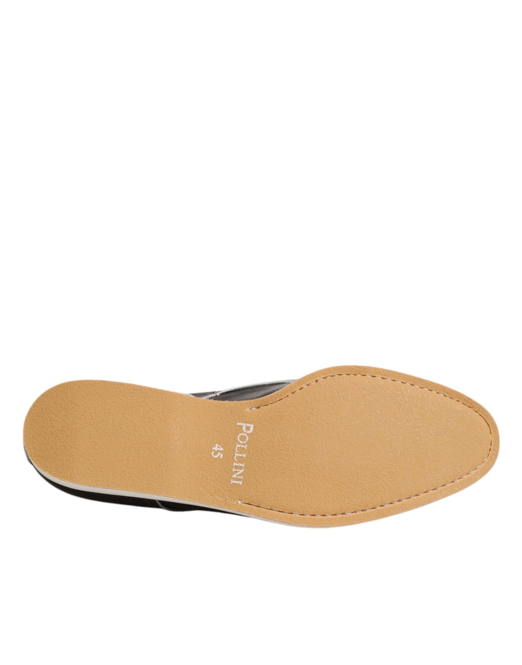 Pollini Dark Brown Leather Derby Lace Up Dress Formal Shoes | Regal Royce