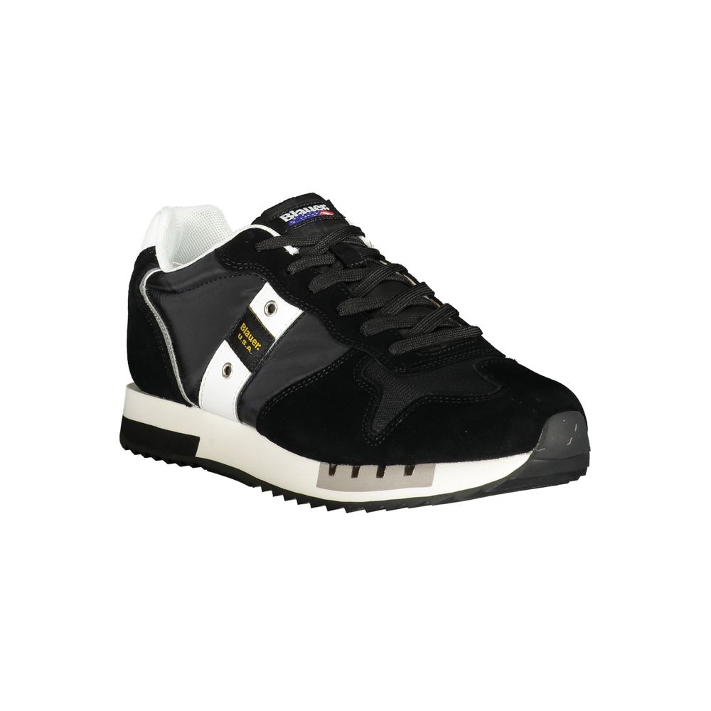 Blauer Black Polyurethane Men's Sneaker | Regal Royce