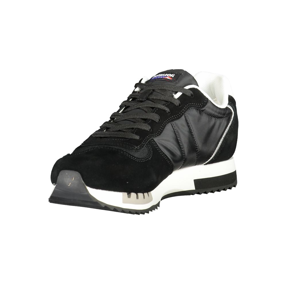 Blauer Black Polyurethane Men's Sneaker | Regal Royce