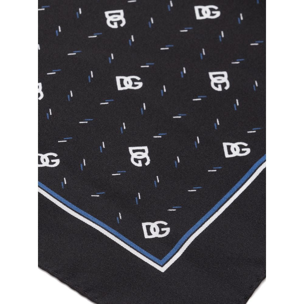 Dolce & Gabbana Black Silk Pocket Square | Regal Royce