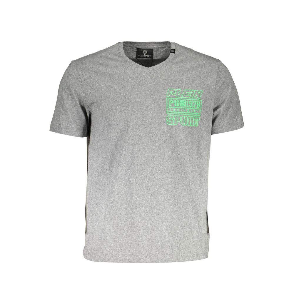 Plein Sport Gray Cotton T-Shirt