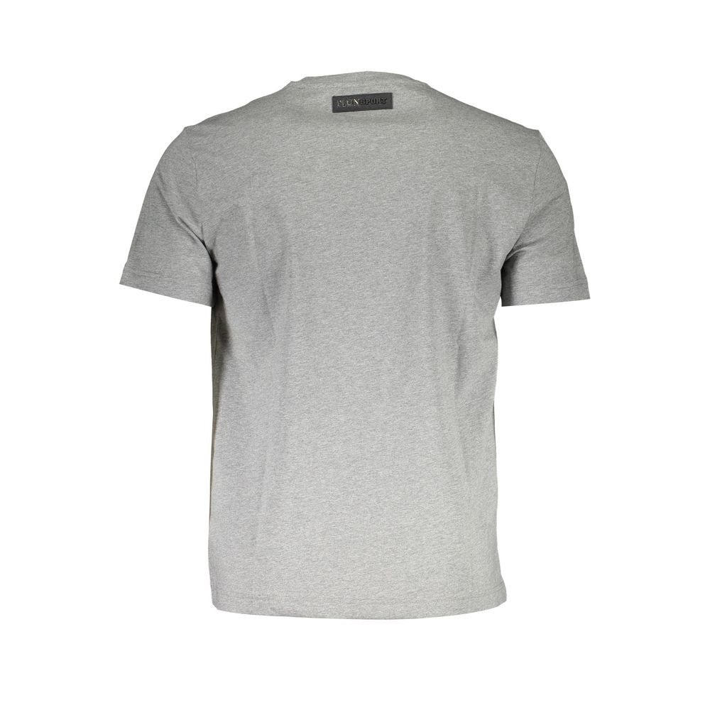 Plein Sport Grey Cotton Men T-Shirt | Regal Royce