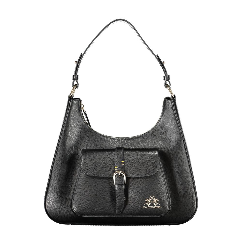 La Martina Black Leather Women's Shoulder Bag | Regal Royce