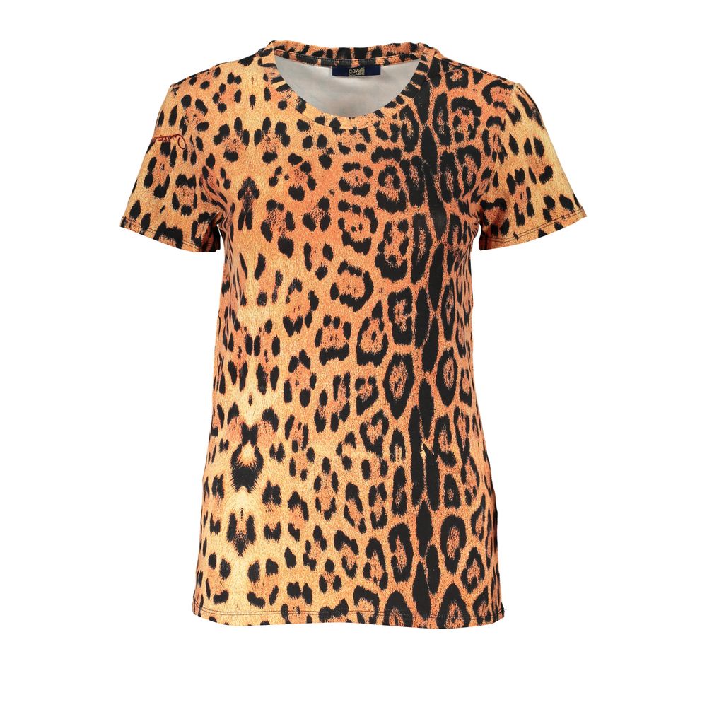 Cavalli Class Arancione Cotton Women T-Shirt | Regal Royce