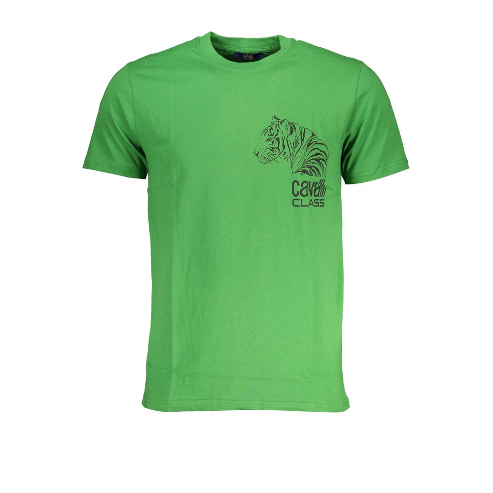 Cavalli Class Verde Cotton Men T-Shirt | Regal Royce