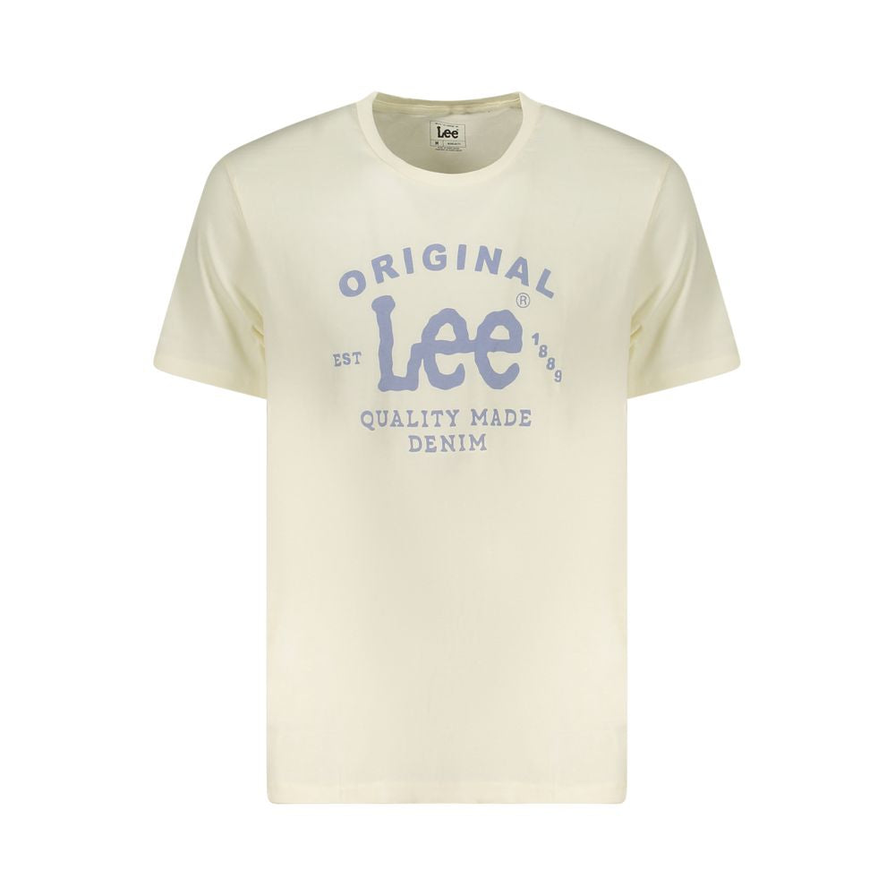 Lee Beige Cotton Men T-Shirt | Regal Royce