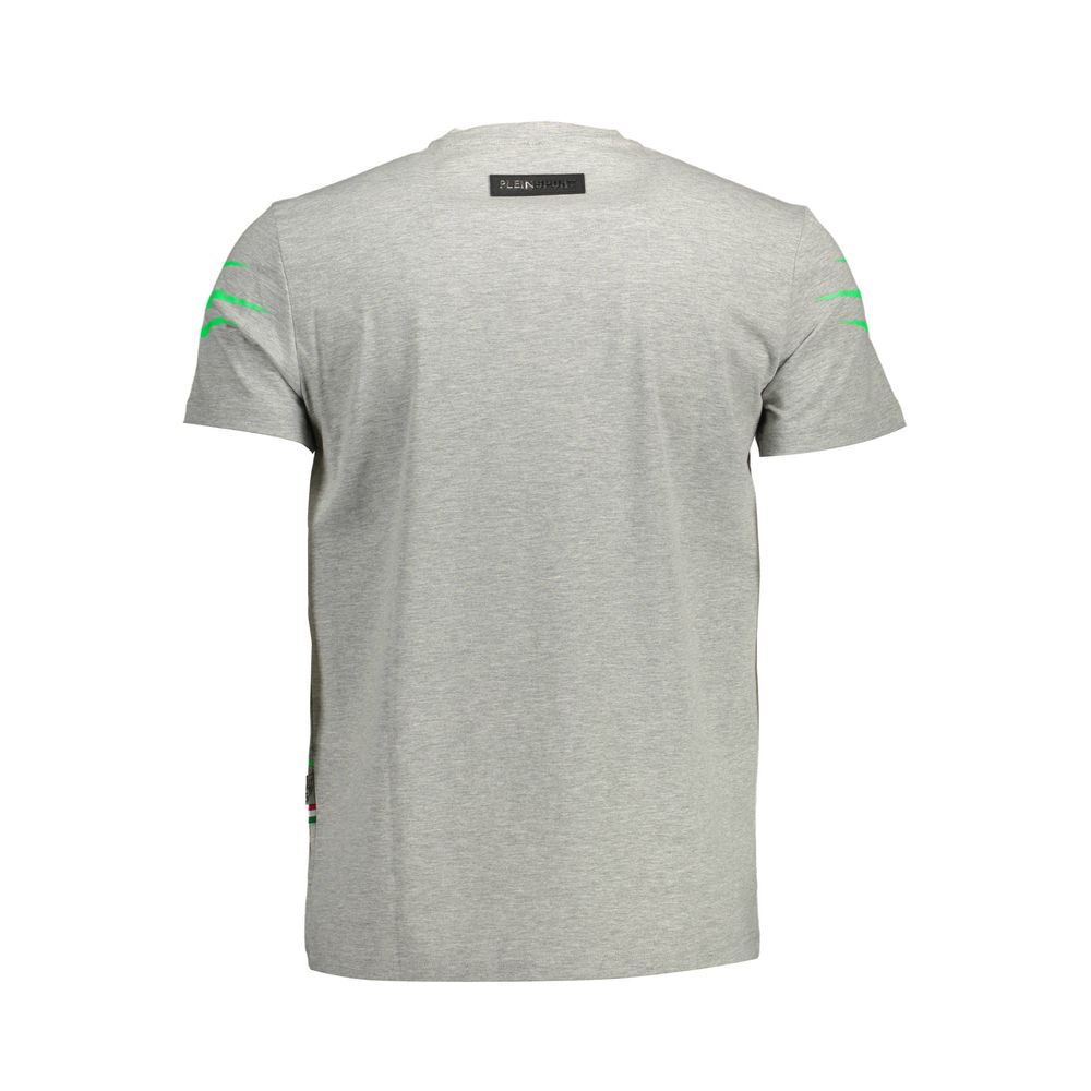 Plein Sport Gray Cotton T-Shirt | Regal Royce