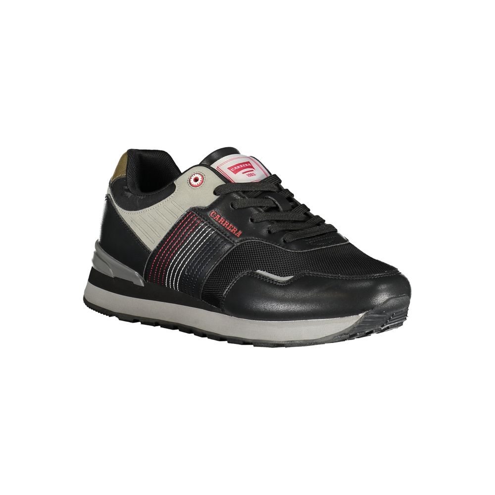 Carrera Black Polyurethane Men Sneaker | Regal Royce