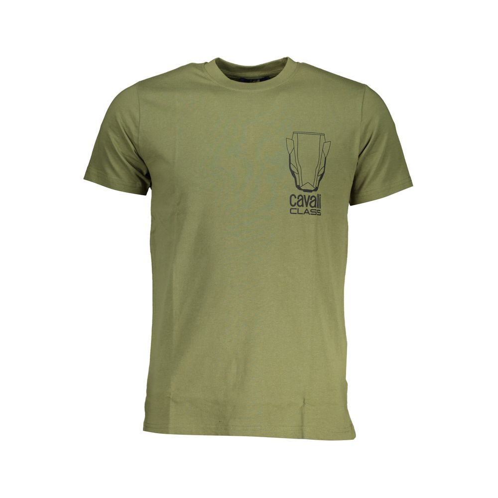 Cavalli Class Verde Cotton Men T-Shirt | Regal Royce