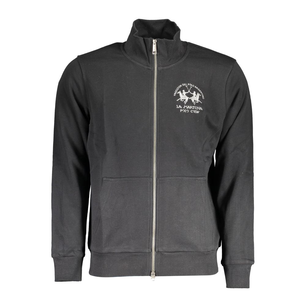 La Martina Black Cotton Men's Sweatshirt | Regal Royce