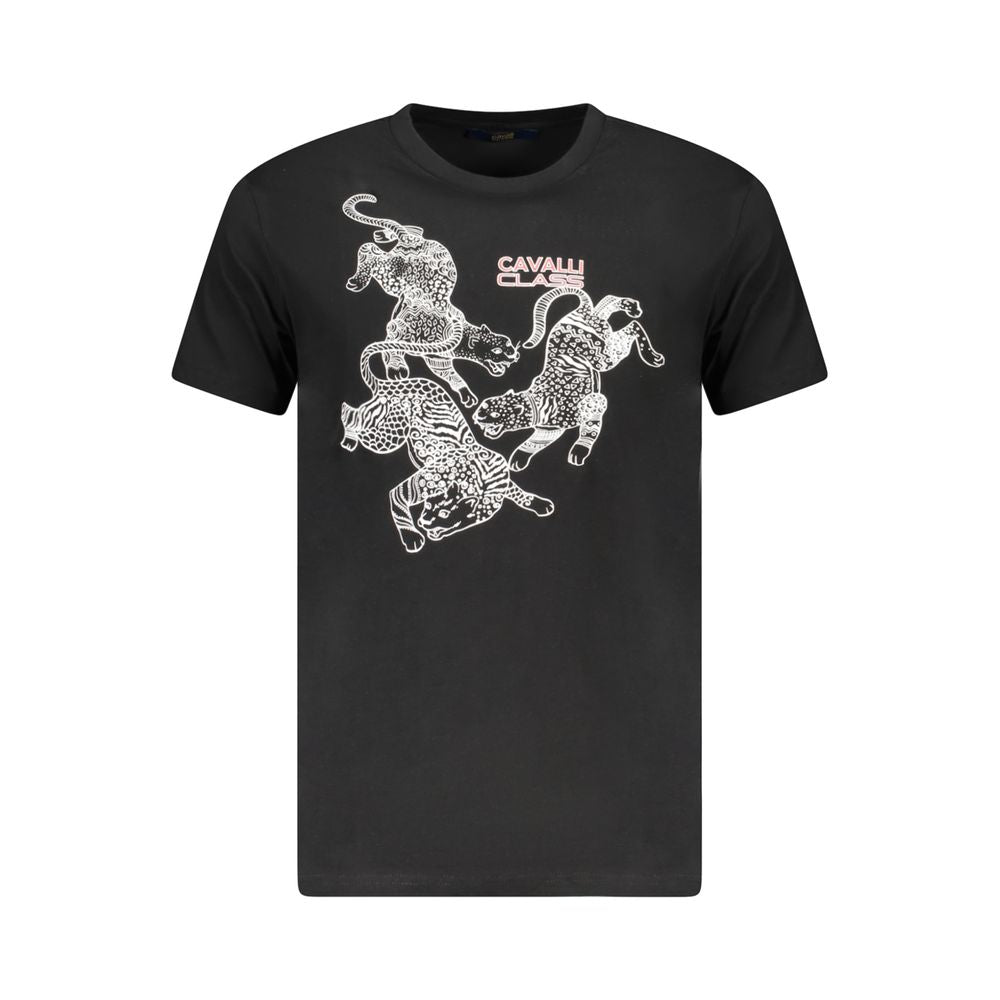 Cavalli Class Black Cotton Men's T-Shirt | Regal Royce
