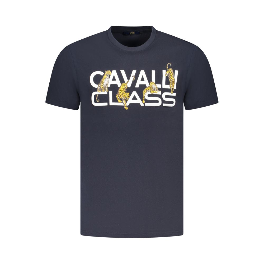 Cavalli Class Blue Cotton Men T-Shirt | Regal Royce