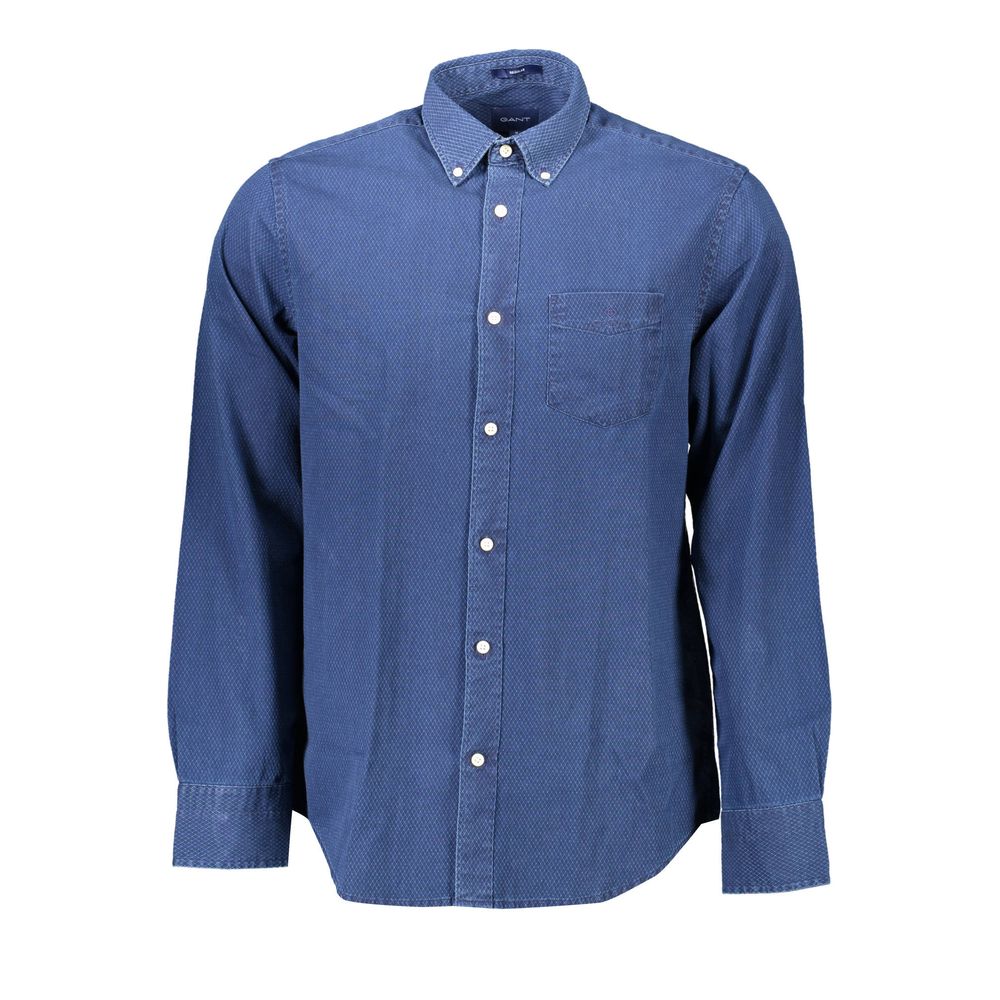 Gant Blue Cotton Men Shirt | Regal Royce
