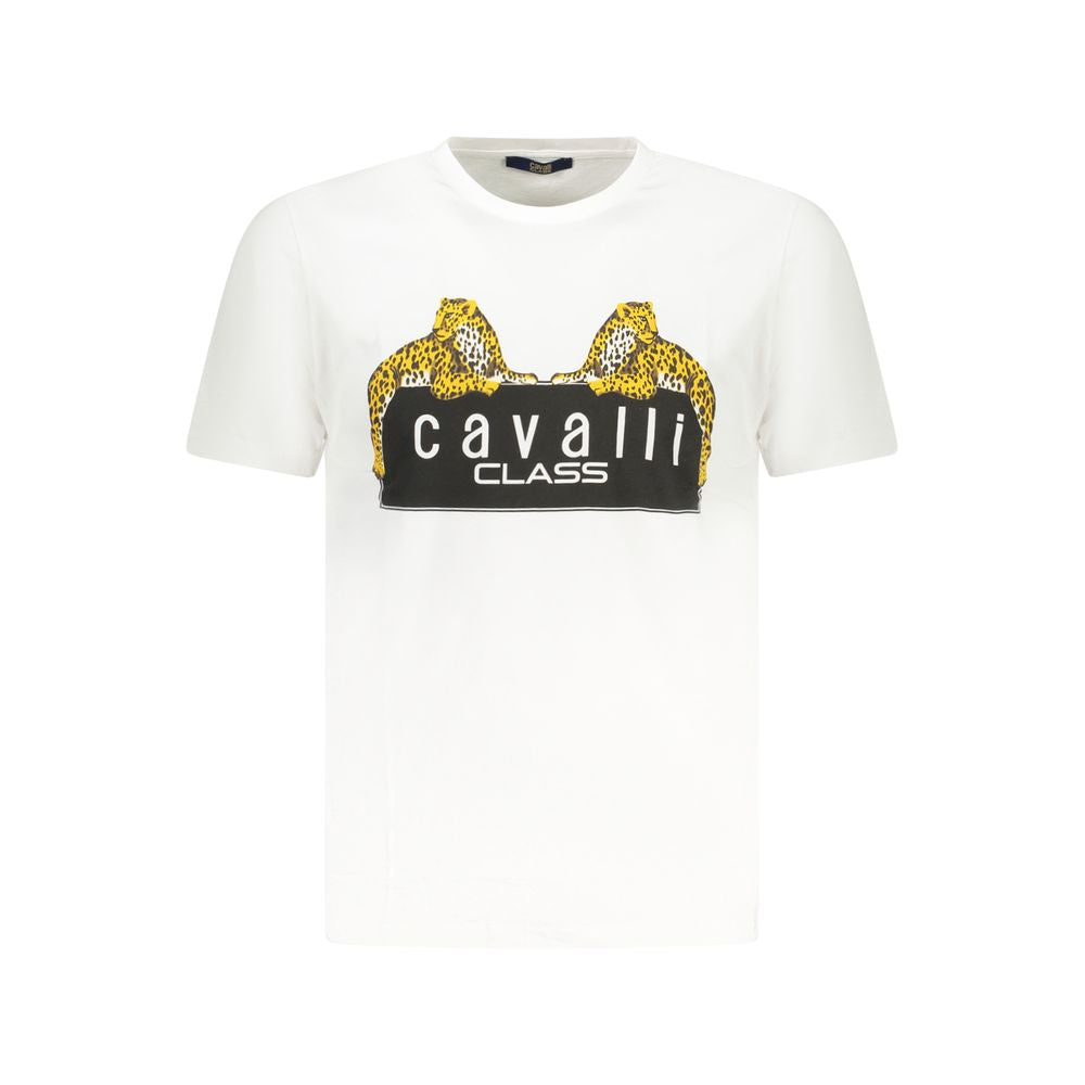 Cavalli Class White Cotton Men's T-Shirt | Regal Royce