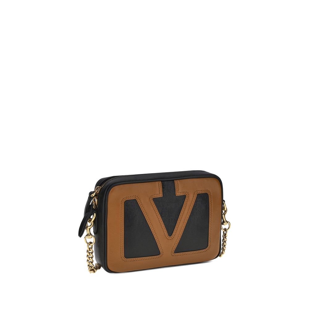 Valentino Garavani Black Calf Leather Bos Taurus Shoulder Bag | Regal Royce