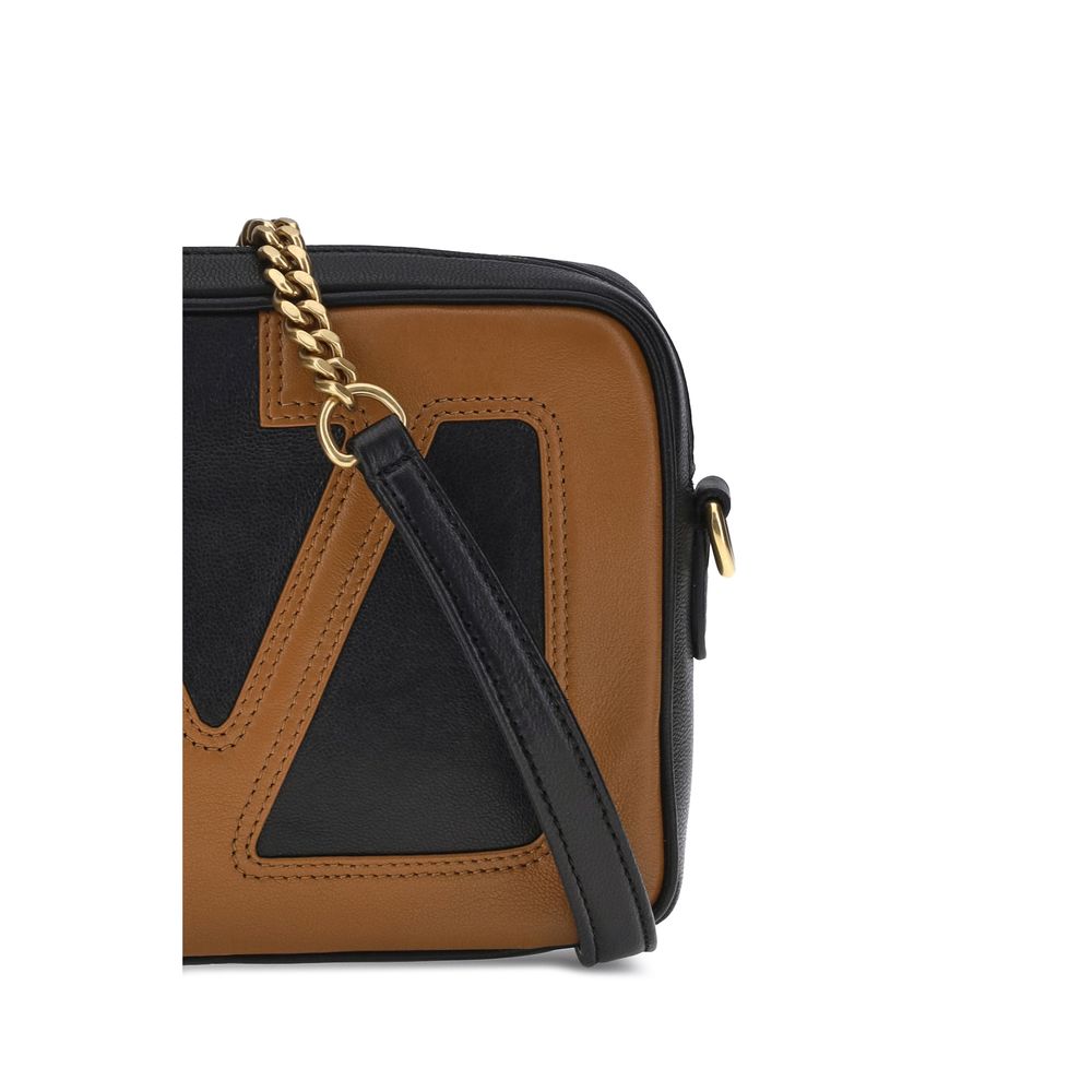 Valentino Garavani Black Calf Leather Bos Taurus Shoulder Bag | Regal Royce