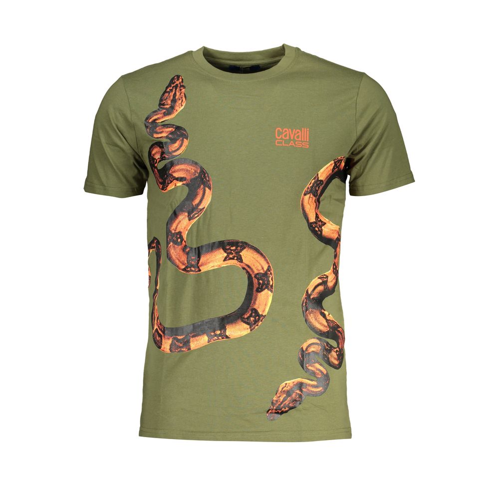 Cavalli Class Verde Cotton Mens T-Shirt | Regal Royce