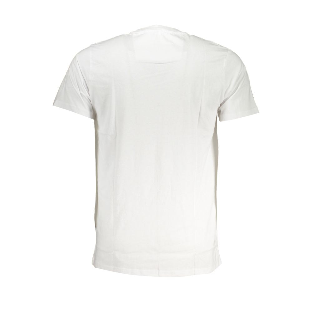 Cavalli Class White Cotton Men T-Shirt | Regal Royce