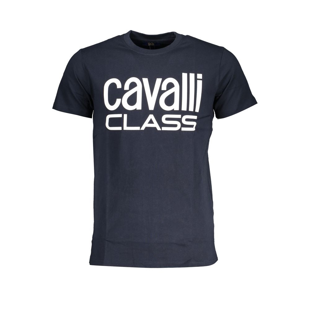 Cavalli Class Blu Cotton Men T-Shirt | Regal Royce
