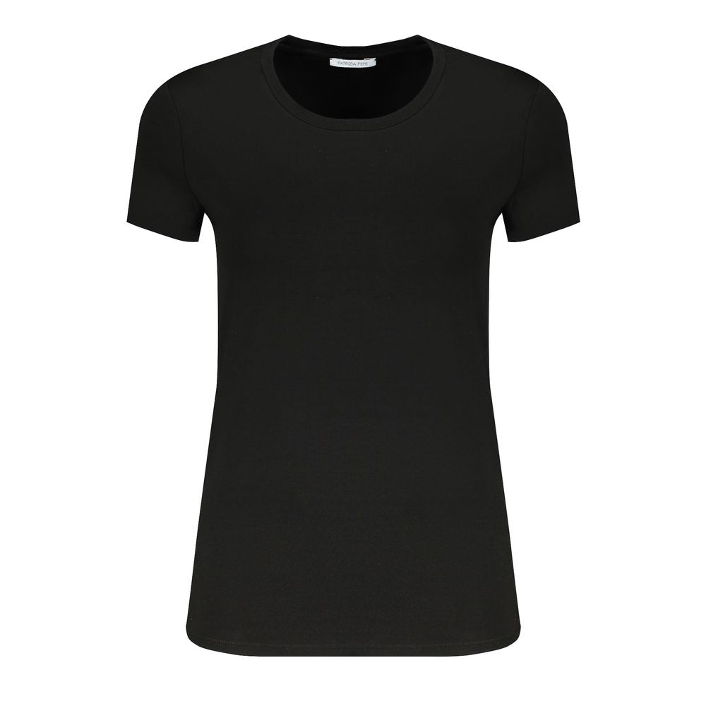 Patrizia Pepe Black Organic Cotton Women T-Shirt | Regal Royce