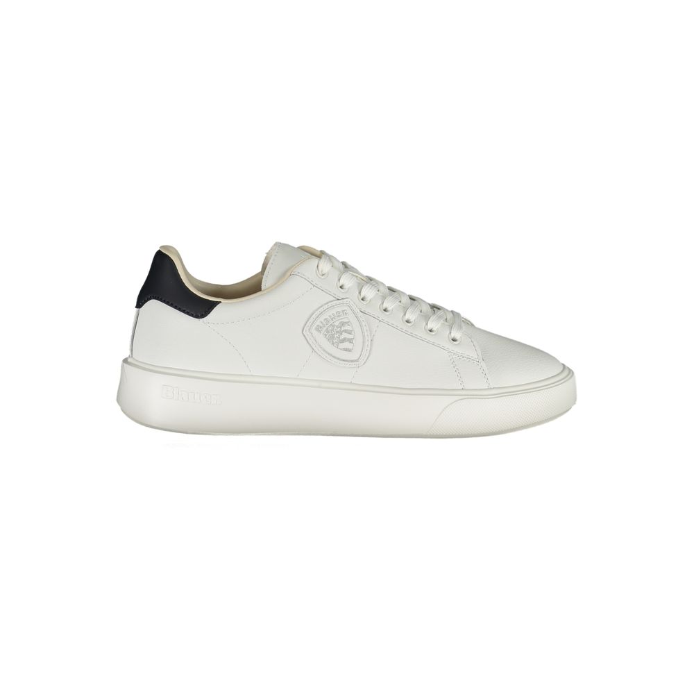 Blauer White Polyurethane Men Sneaker | Regal Royce