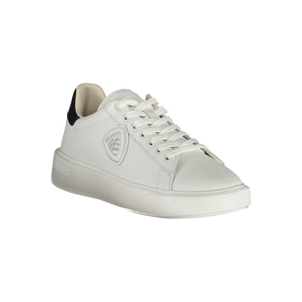 Blauer White Polyurethane Men Sneaker | Regal Royce